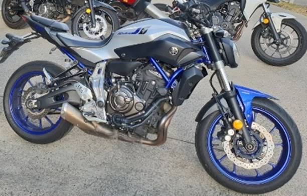 2016 Yamaha MT07 LAMS hire motorcycle